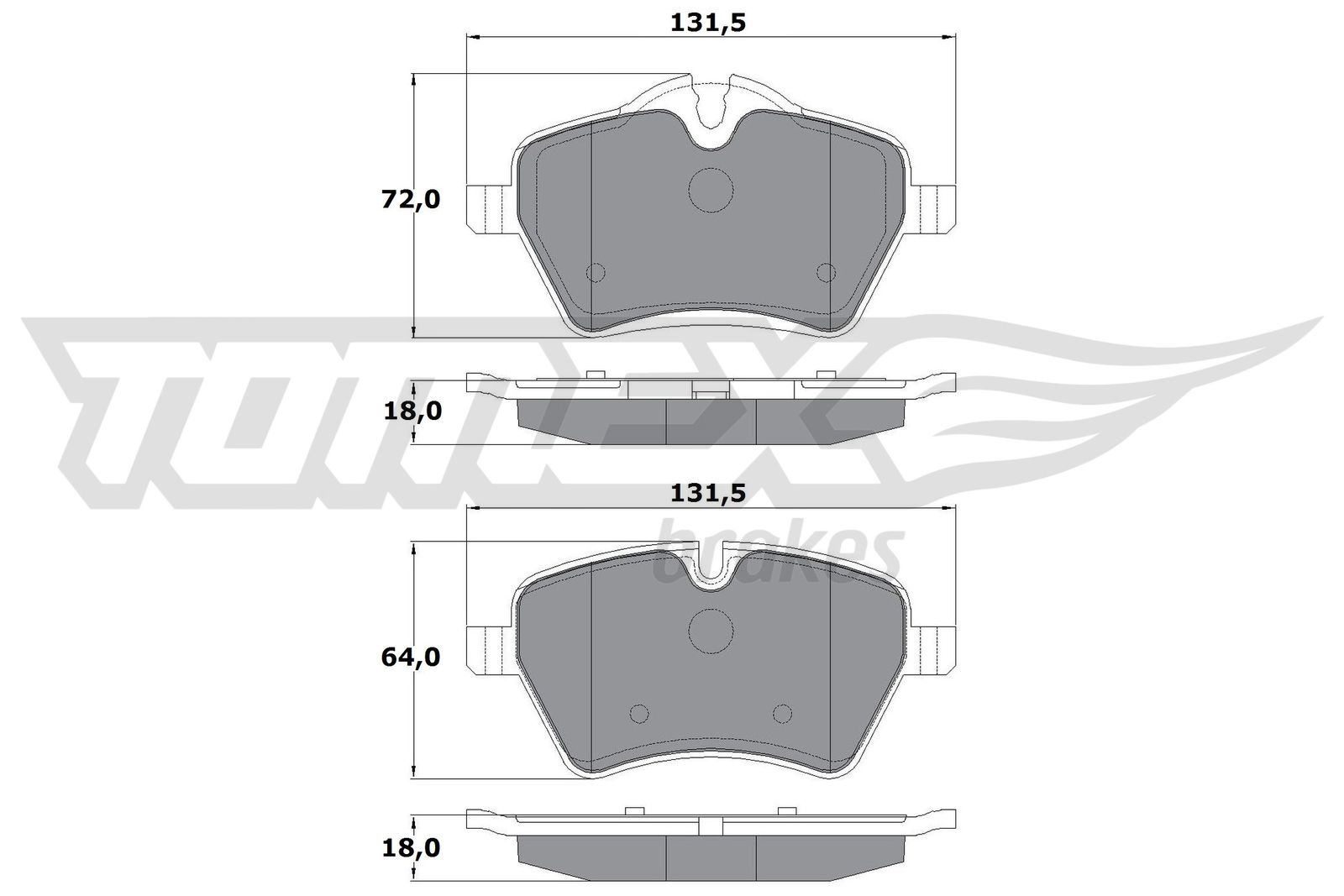 Sada brzdových platničiek kotúčovej brzdy TOMEX Brakes